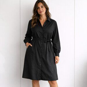 Women's Minimalist Black Shirt Dress Size L
